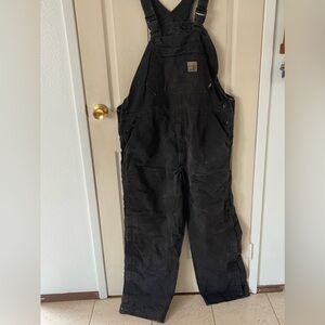 Carhartt FR double knee bibs side zipper unlined size 40x32 black